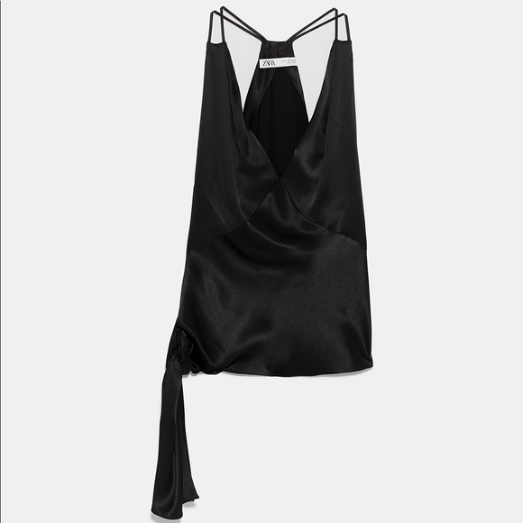 Zara Knotted Satin Top - Picture 1 of 9
